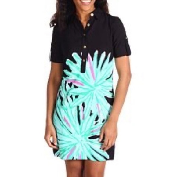 Lilly Pulitzer Elexa Palm Crazy Printed Rayon Tunic Shift Shirt Dress - 2 - Picture 13 of 13